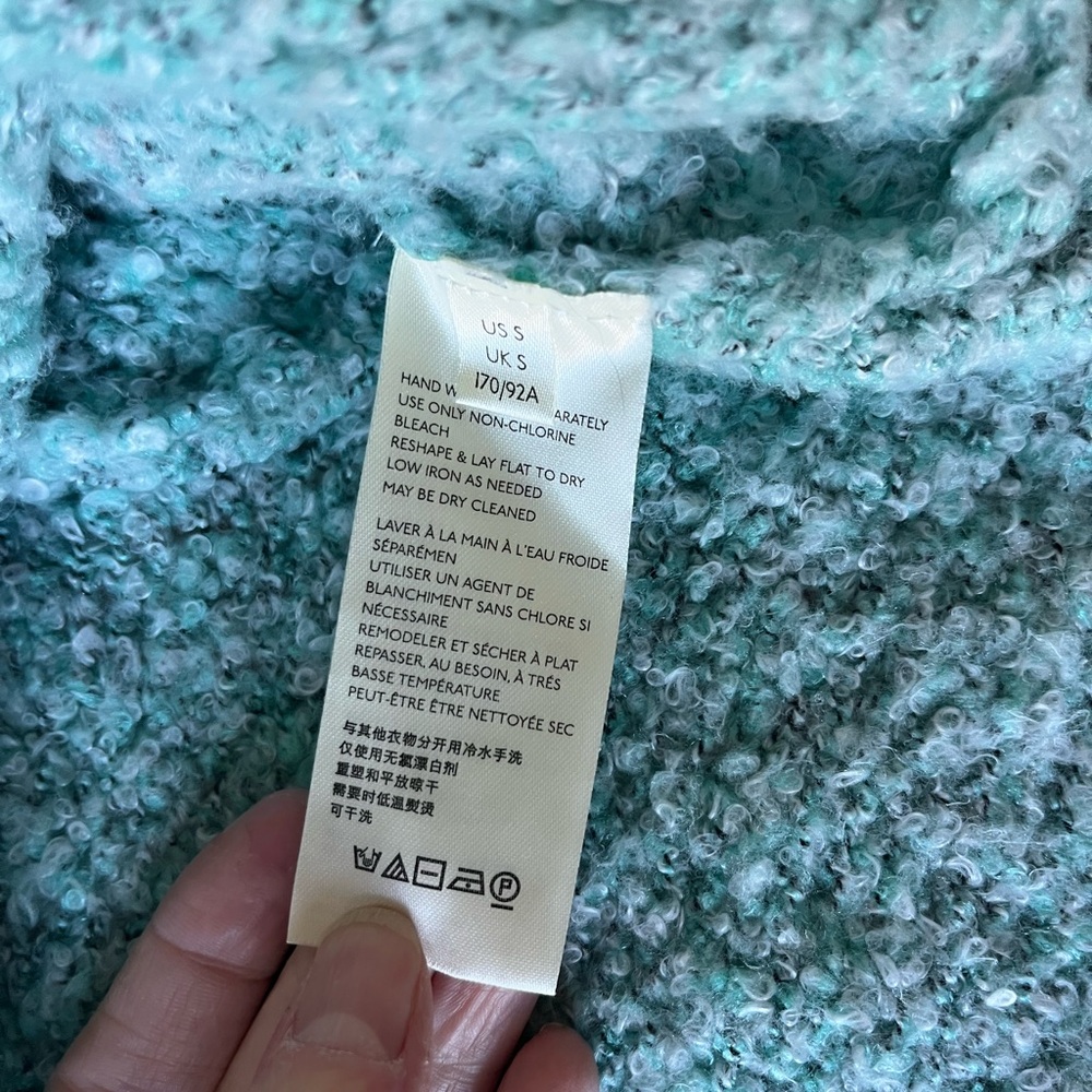 Free People Textured turquoise BFF Cowl Neck Sweater - Picture 5 of 7